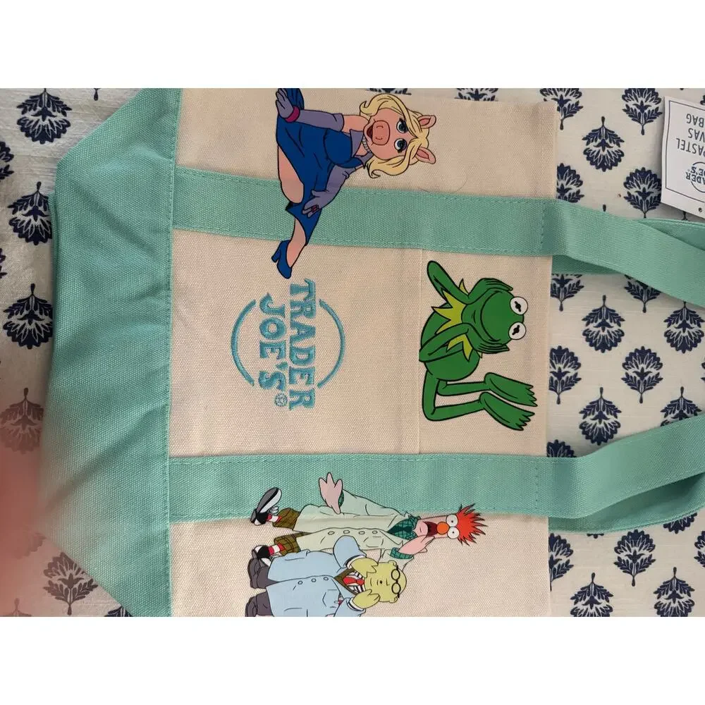Disney Muppets Piggy Kermit Beeker Custom Made Trader Joes Mini Tote